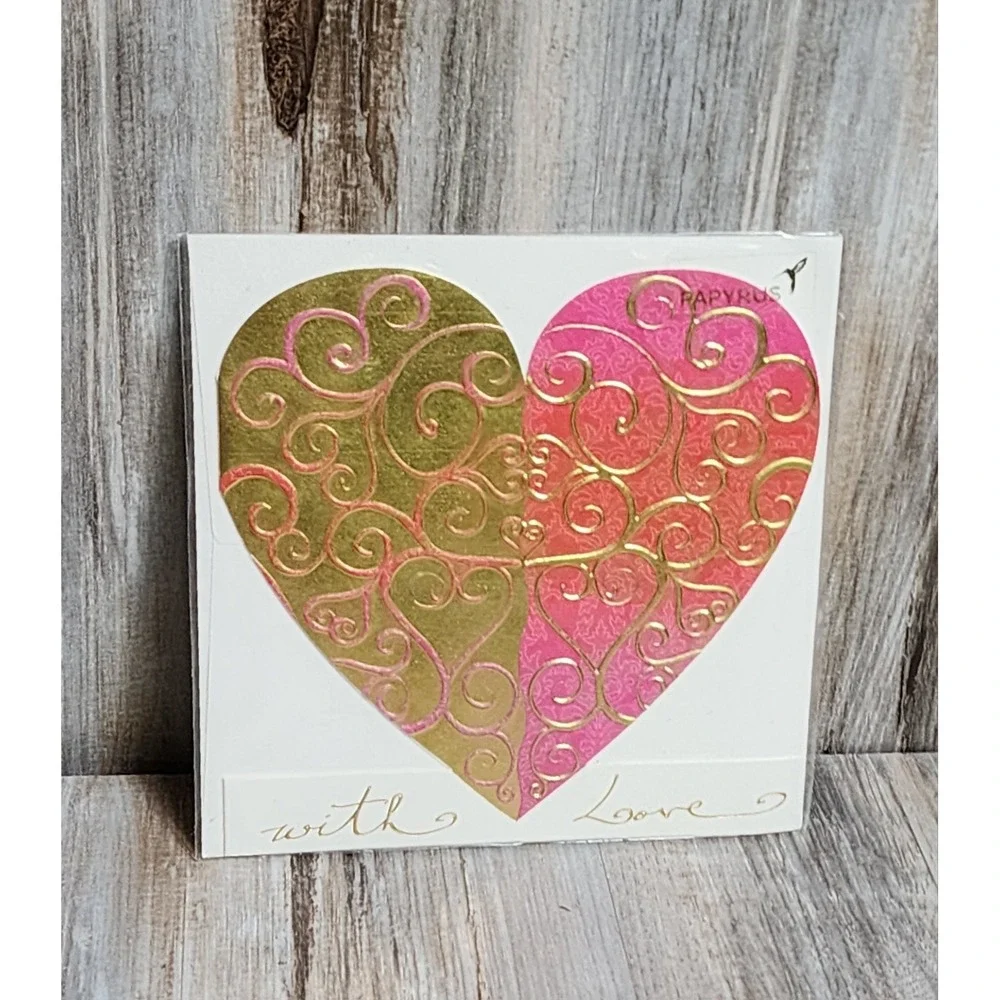 Papyrus RARE Turnowsky Foiled Gold Trimmed Heart Happy ANNIVERSARY Romantic Card